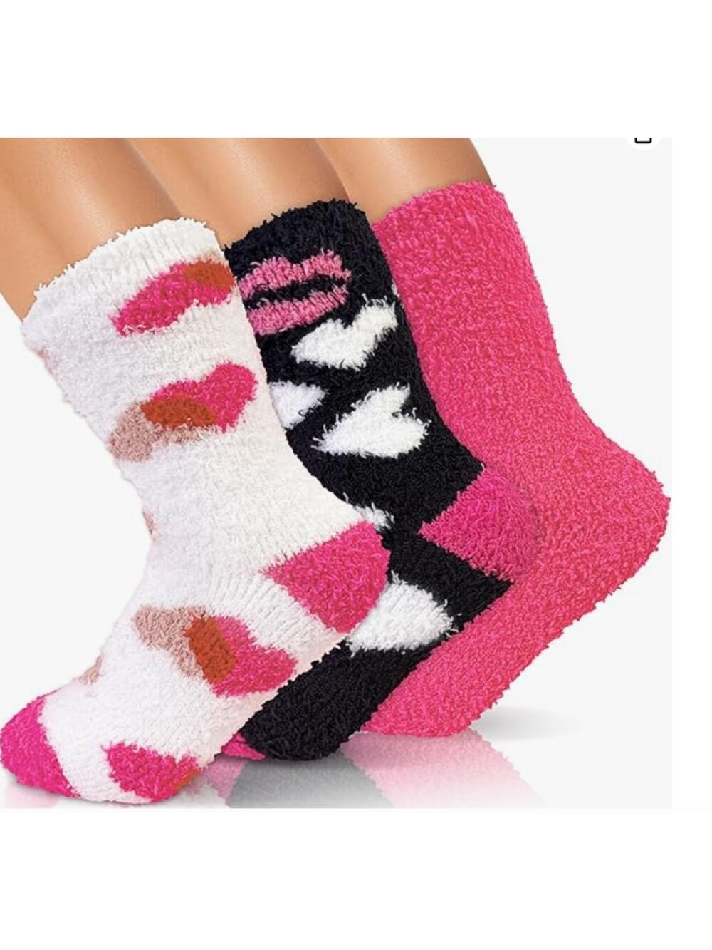 Womens 72-Needle Super Warm Fuzzy Socks 3 Pairs,Sizes 6-12